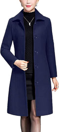 Jenkoon Women's Wool Trench Coat Winter Long Thick Overcoat - Slim Fit