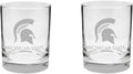 Michigan State Spartans 2-Sided Etched Satin Finish Rock Glasses - Set