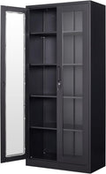 Glass Door Display Storage Cabinet for Home and Office Use