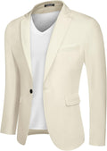 COOFANDY Men's Slim Fit One Button Blazer - Lightweight Everyday