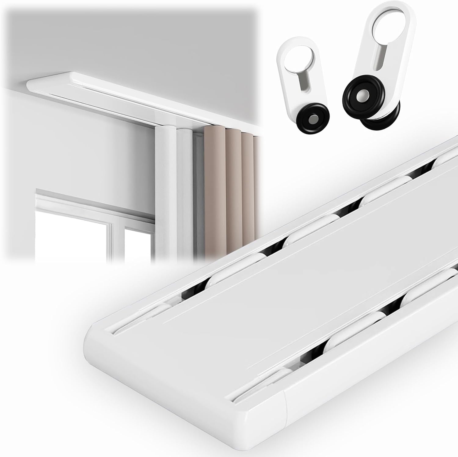 Ceiling Mount Curtain Rods: Silent Rollers, Easy Install