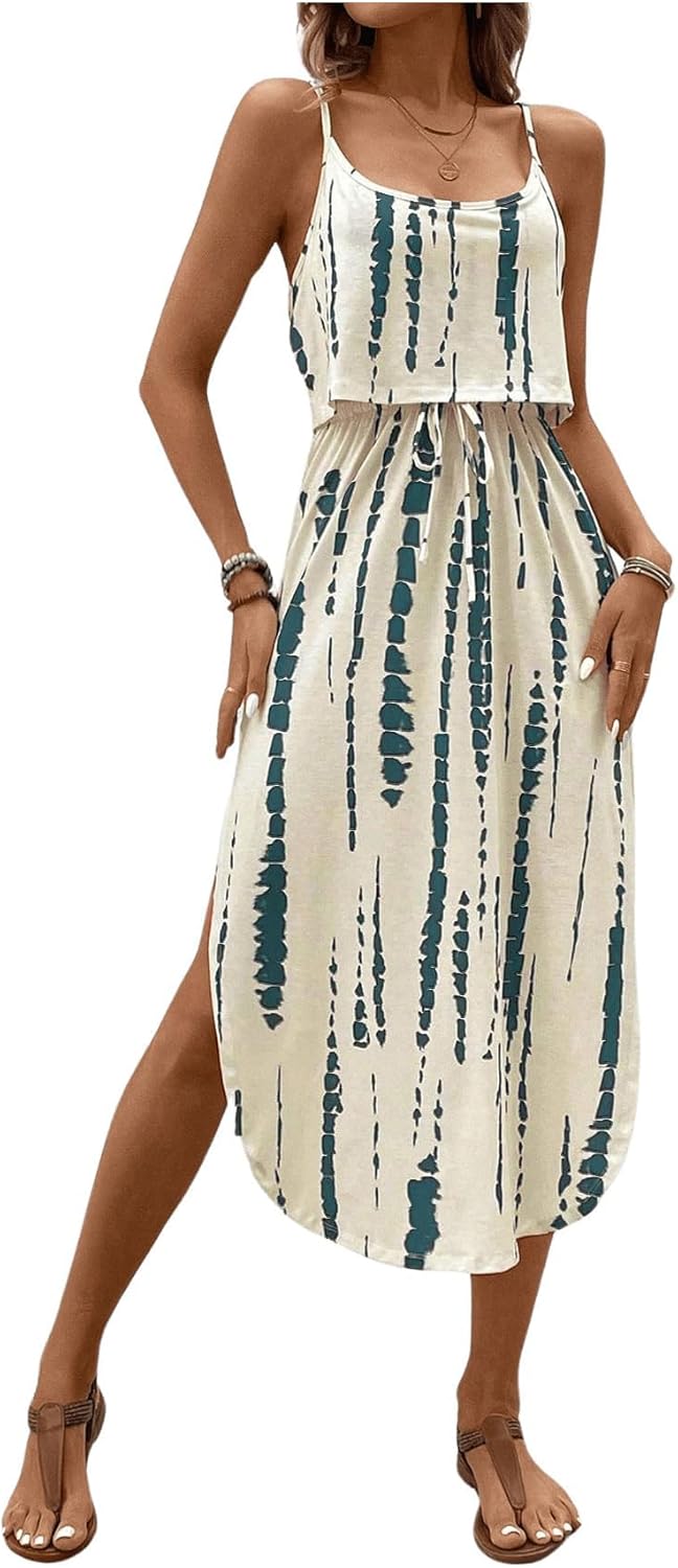 Women's Spaghetti Strap Tie Dye Cami Dress for Every Occasion