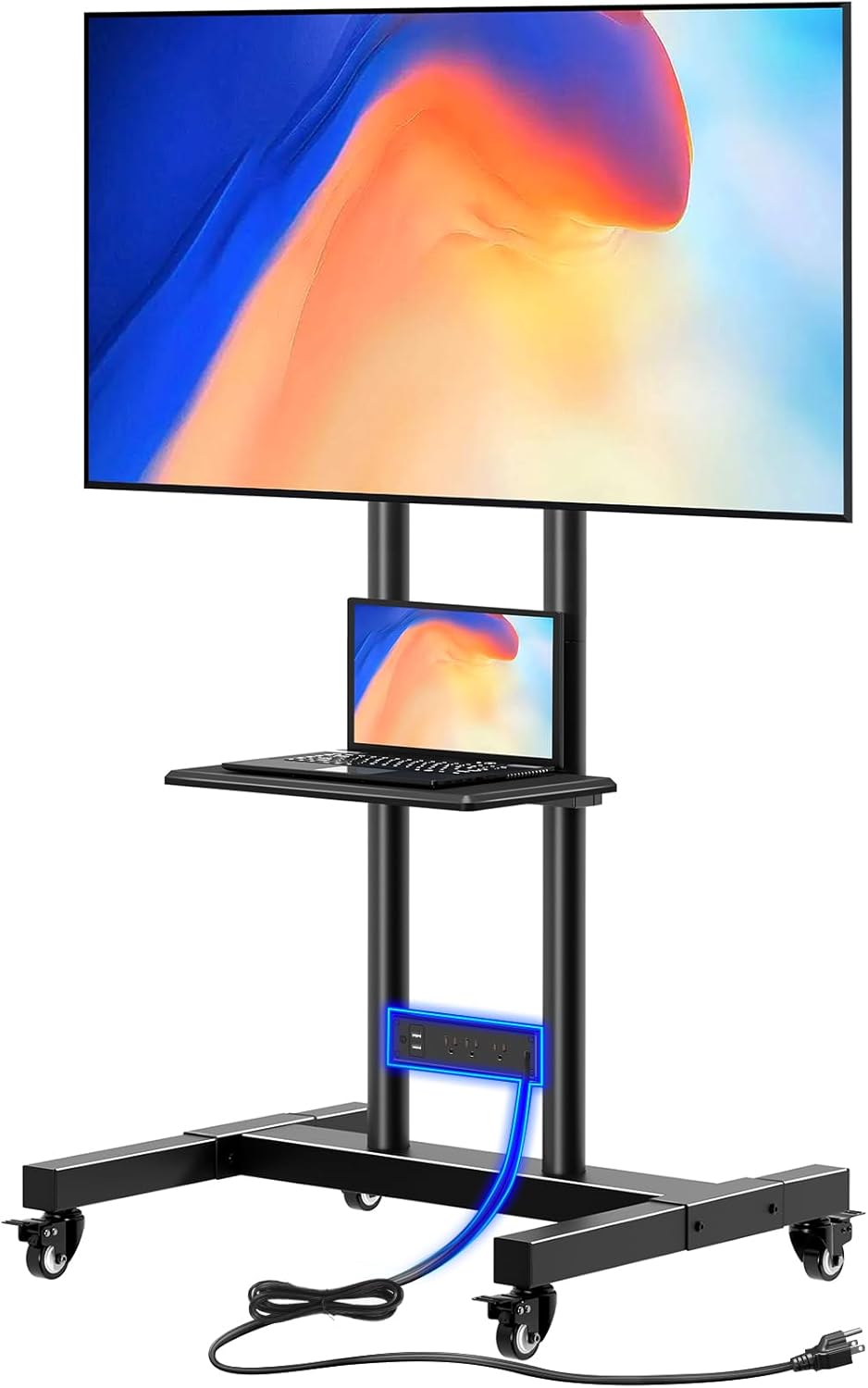 GREENSTELL Height-Adjustable TV Cart for Large Screens!