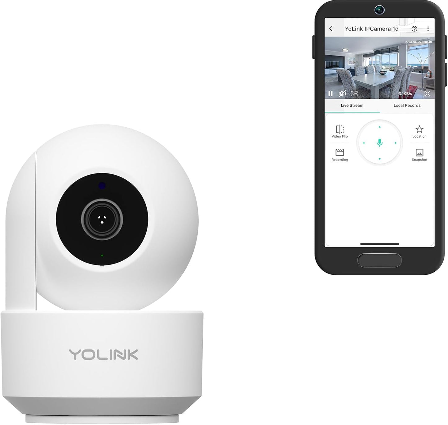 YoLink Uno 1080p WiFi Security Camera for Home Monitoring