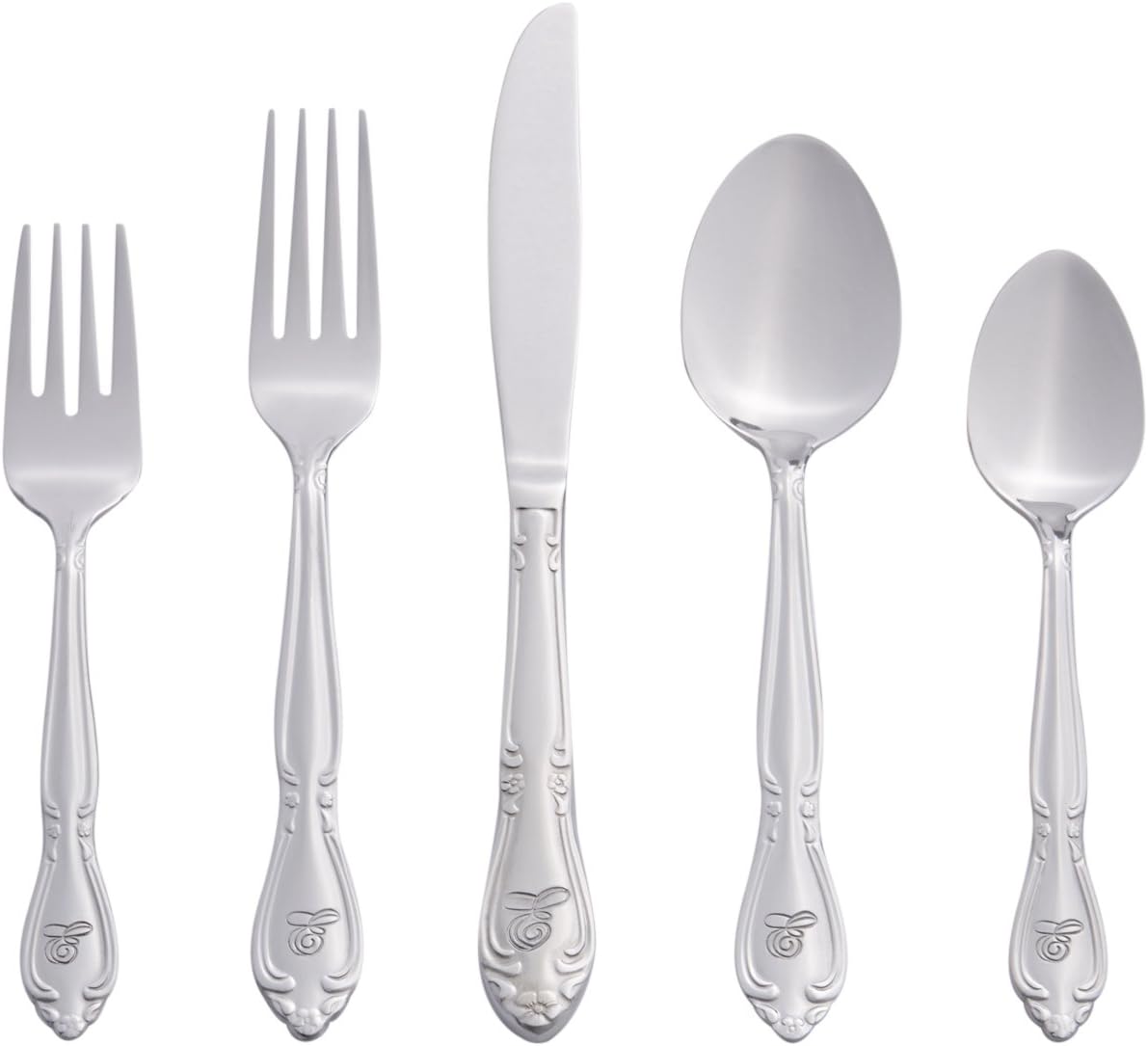 RiverRidge Rose Monogrammed Flatware Set for Elegant Dining