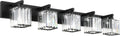 Aipsun Bathroom Vanity Light Black 5-Light Crystal Vanity - Modern
