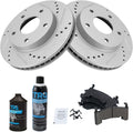 TRQ Ceramic Disc Brake Pad & Performance Coated Rotor Kit - Direct Fit