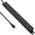 Multi Angle Mount 10 Outlet 20 Amp Power Strip - Heavy Duty Surge