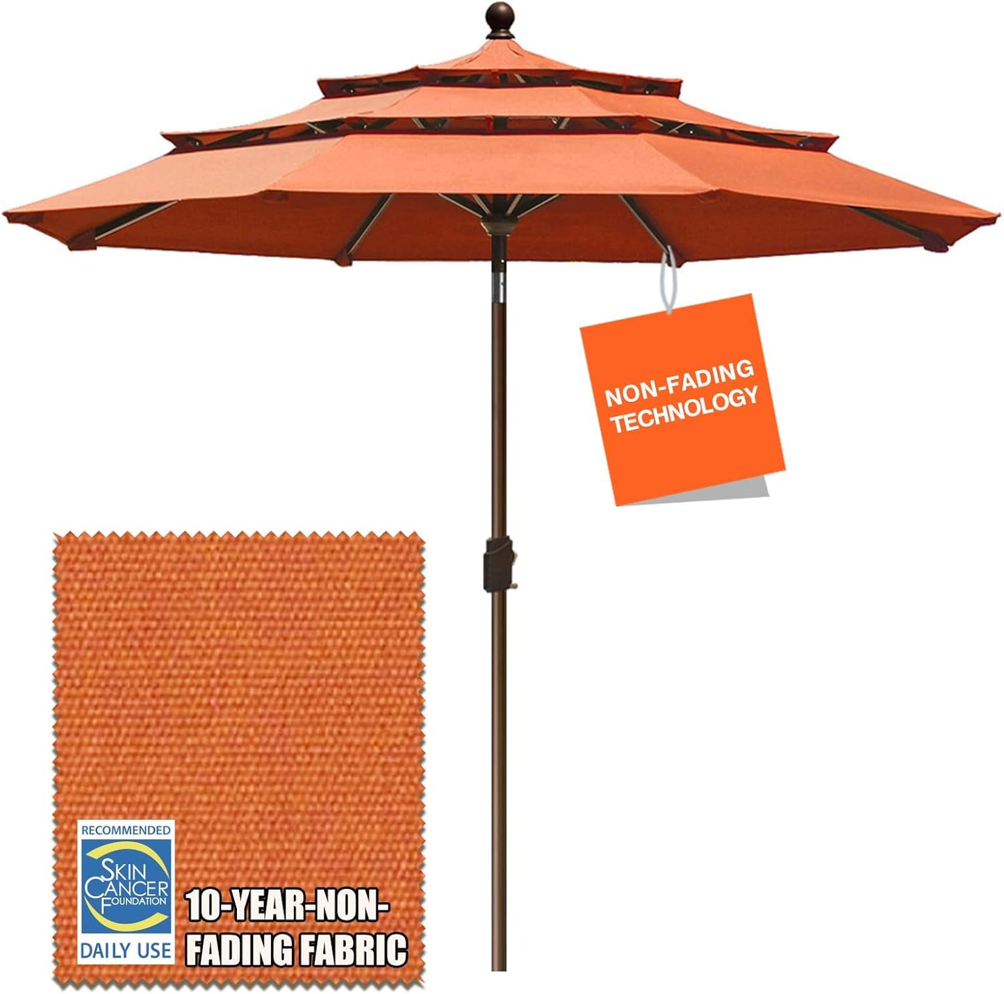 9Ft 3 Tiers Market Umbrella for Outdoor Patio by EliteShade
