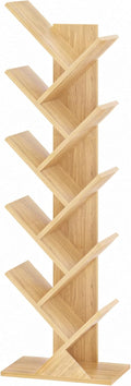10 Tier Tree Book Shelf - Tall Narrow Bookshelf for Small Spaces