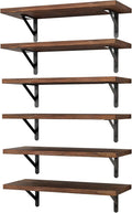 Floating Shelves for Wall 16.5 in Set of 6 - Dark Carbonized Pine