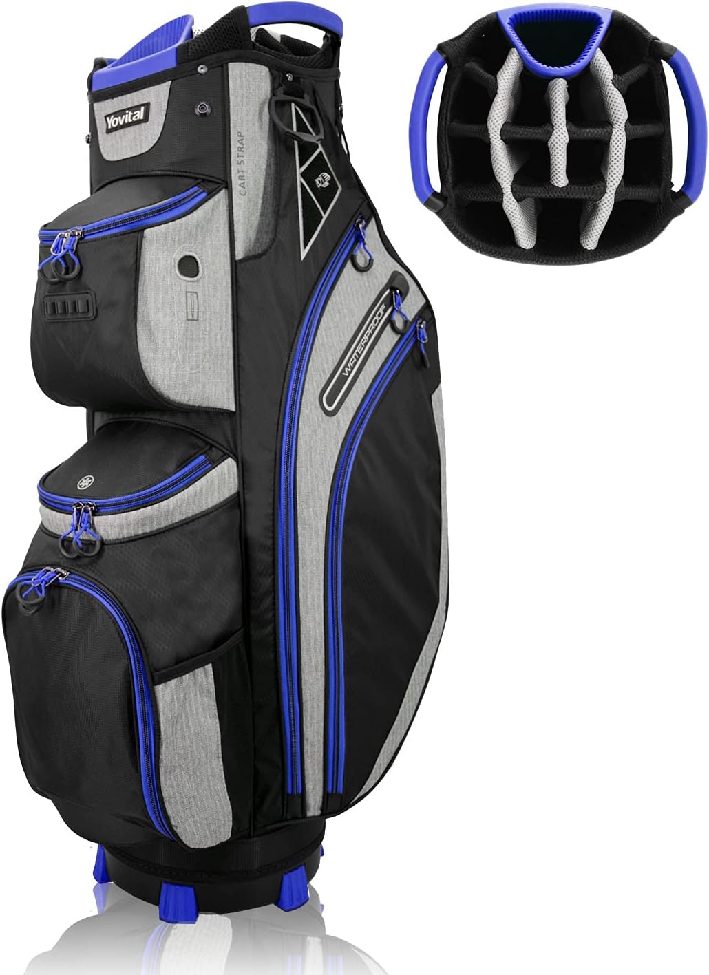 Yovital 14-Way Golf Cart Bag: Classy Design with Cooler & Rain Hood