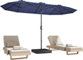 15ft Patio Umbrella with Base Double-Sided Rectangle - Large Shade