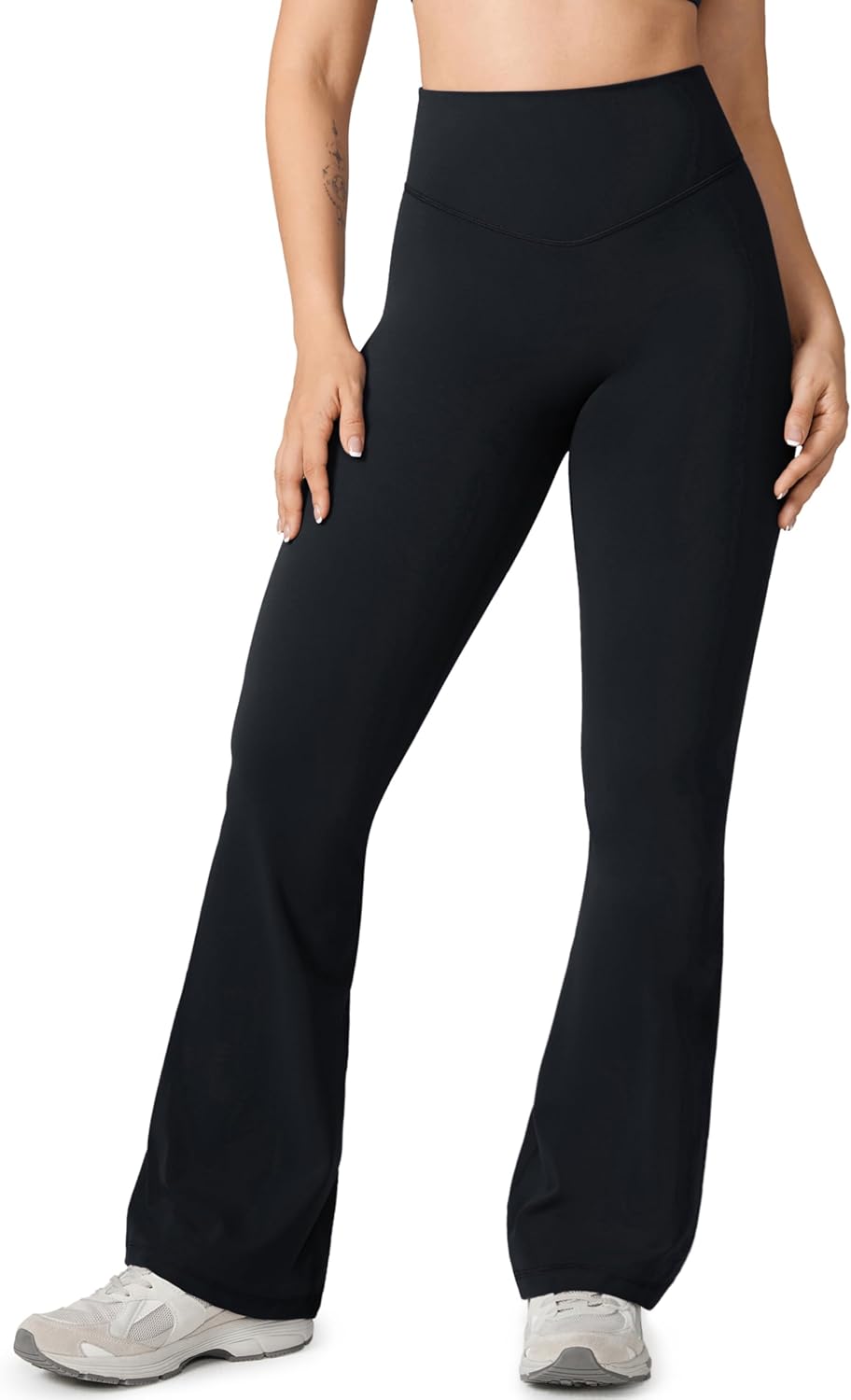 Hugcurve No Front Seam High Waisted Flare Leggings for Women