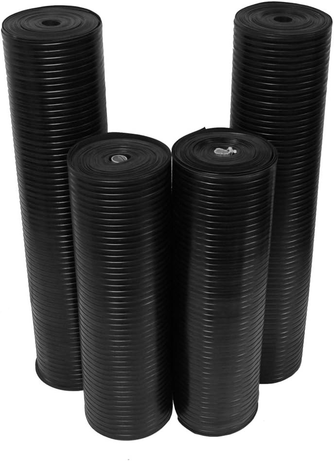 Rubber-Cal Wide Rib Corrugated Rubber Floor Mat for Safety
