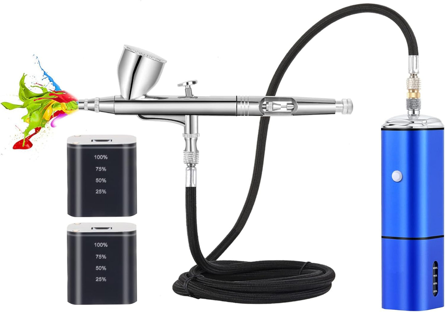 Auto Stop Cordless Airbrush Kit with Compressor for Multi Use