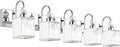 Ralbay Chrome Crystal Vanity Lights 5-Light 40in - Modern Bathroom