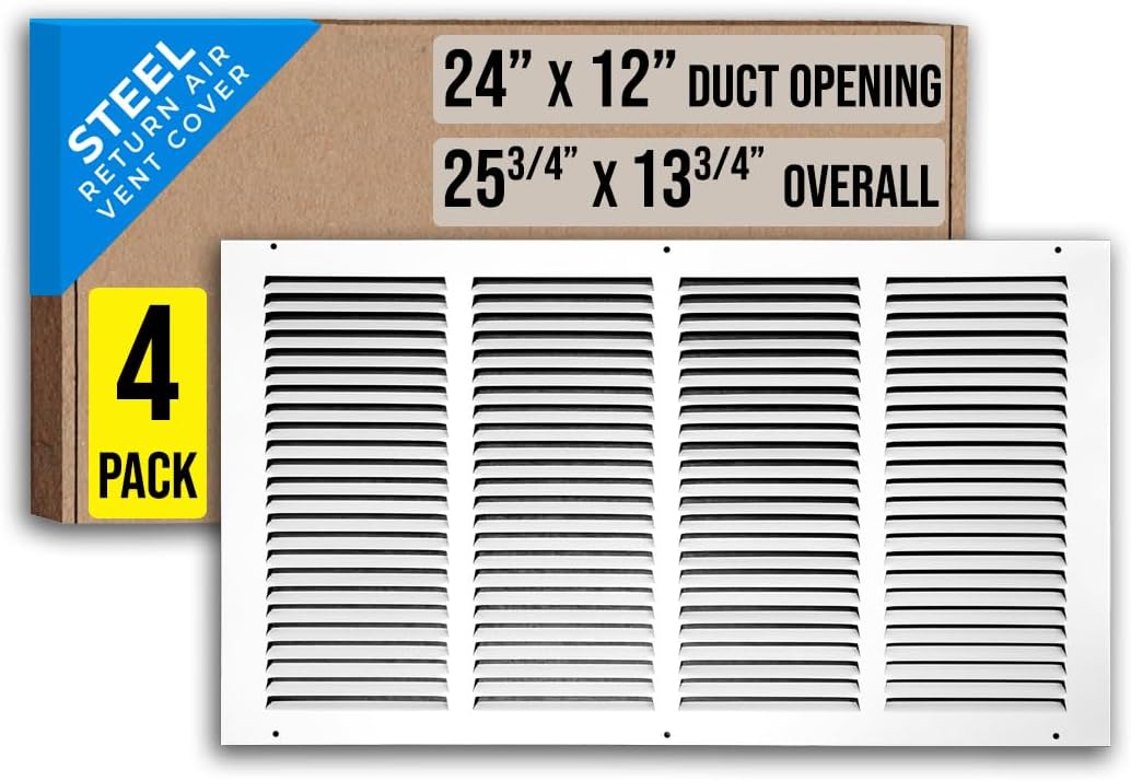 24x12 Steel Return Air Grille for Efficient HVAC Airflow
