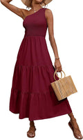 One Shoulder Sleeveless Floral Boho Maxi Dress - Flowy Summer Style