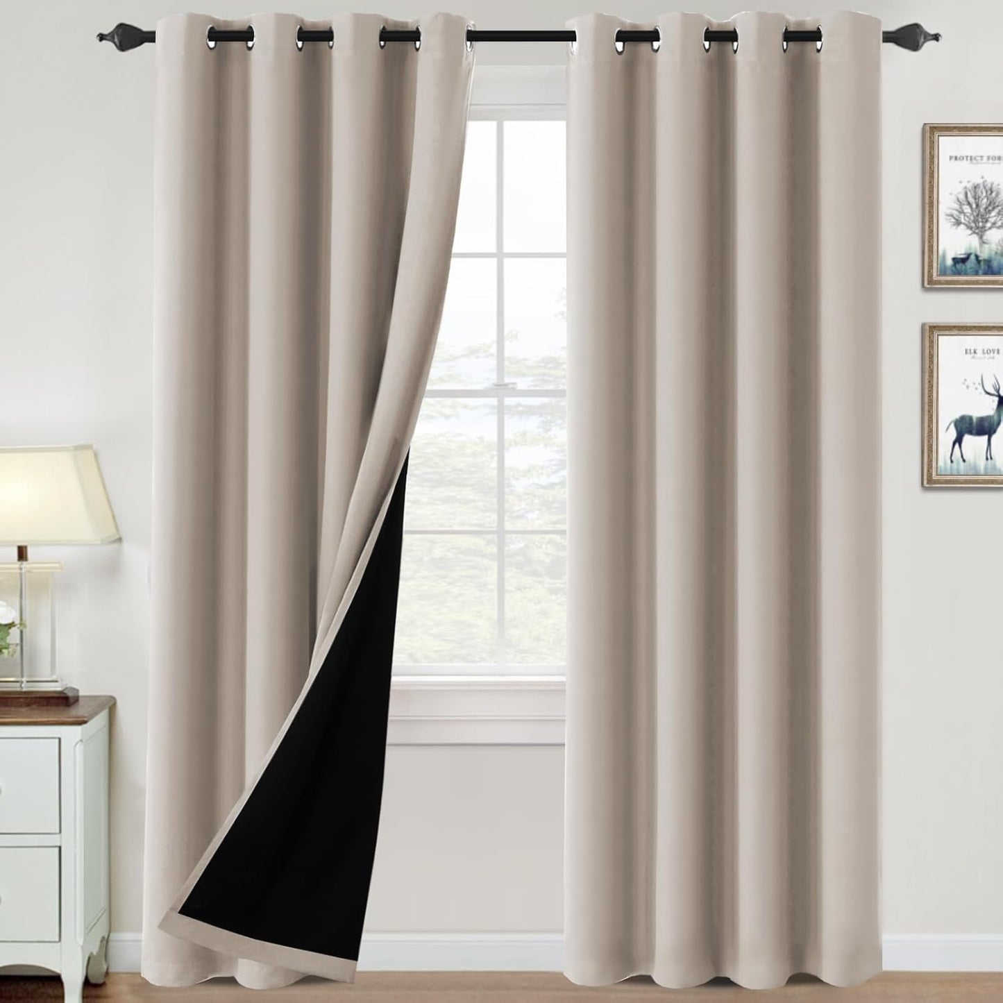 H.VERSAILTEX 100% Blackout Curtains for Bedroom and Living Room