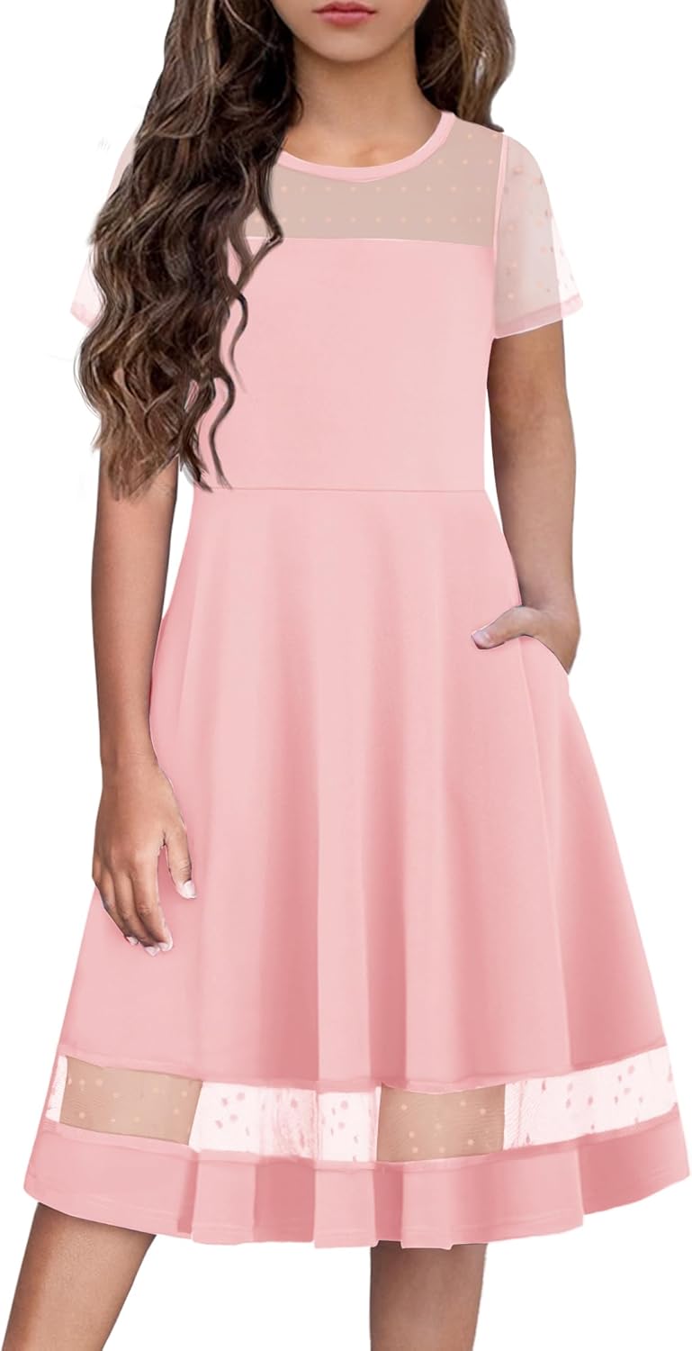 Arshiner Tween Girls Dress with Pockets for Parties and Events