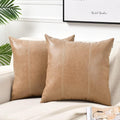 Fancy Homi Tan 26x26 Pillow Covers Set of 2 for Home Decor