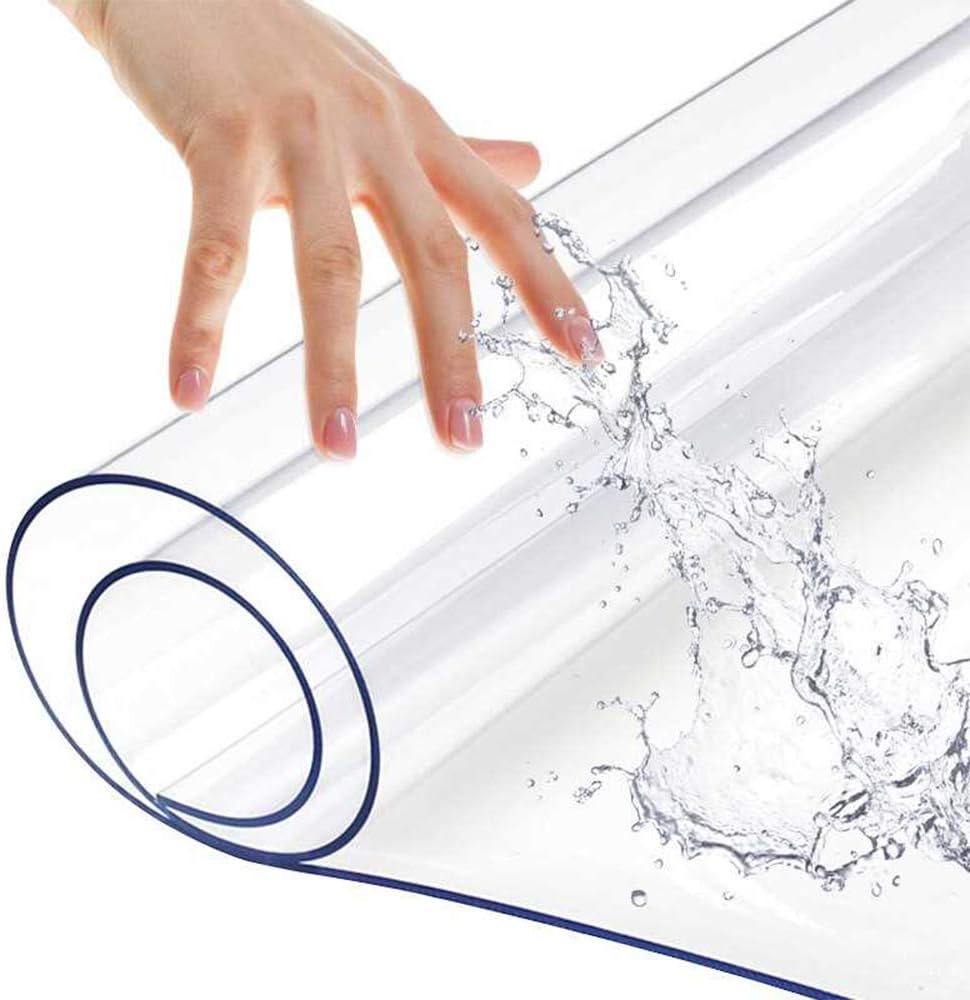 38x70 Inch Transparent Protector Mat for Table - Clear PVC Cover