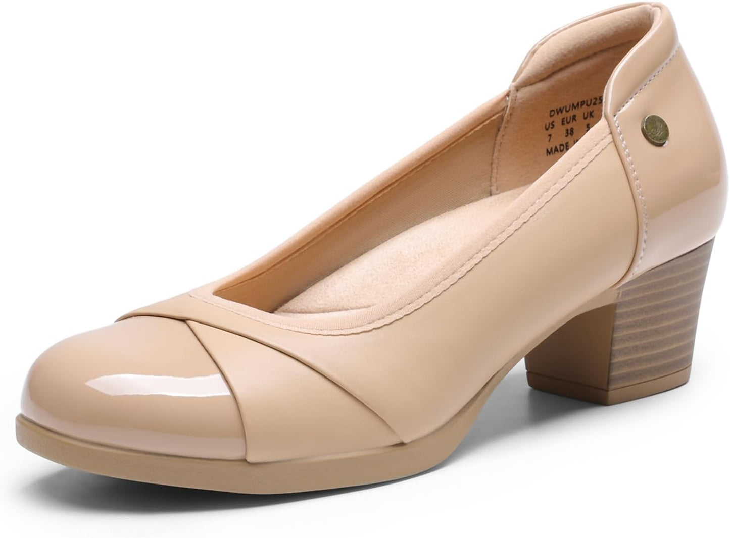 DREAM PAIRS Women's Low Chunky Block Closed Toe Pumps for Work