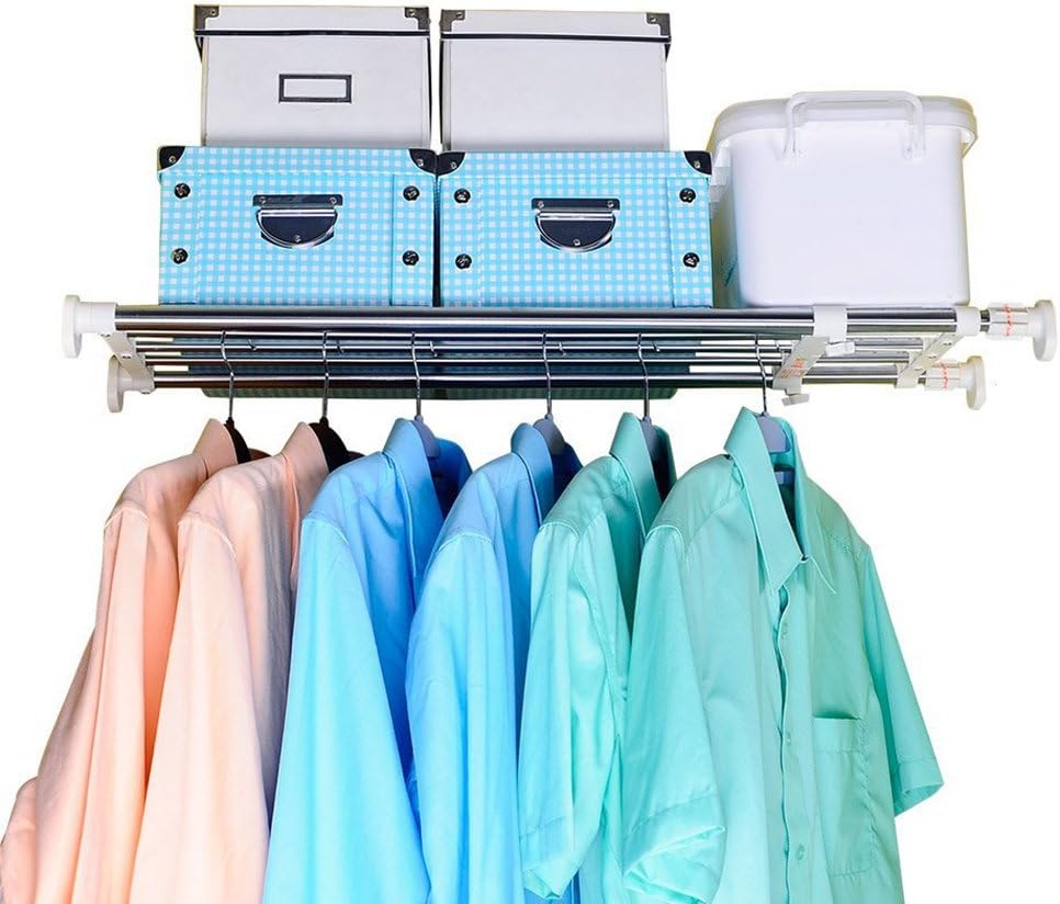 Adjustable Tension Closet Shelf for Wardrobe and Kitchen Use
