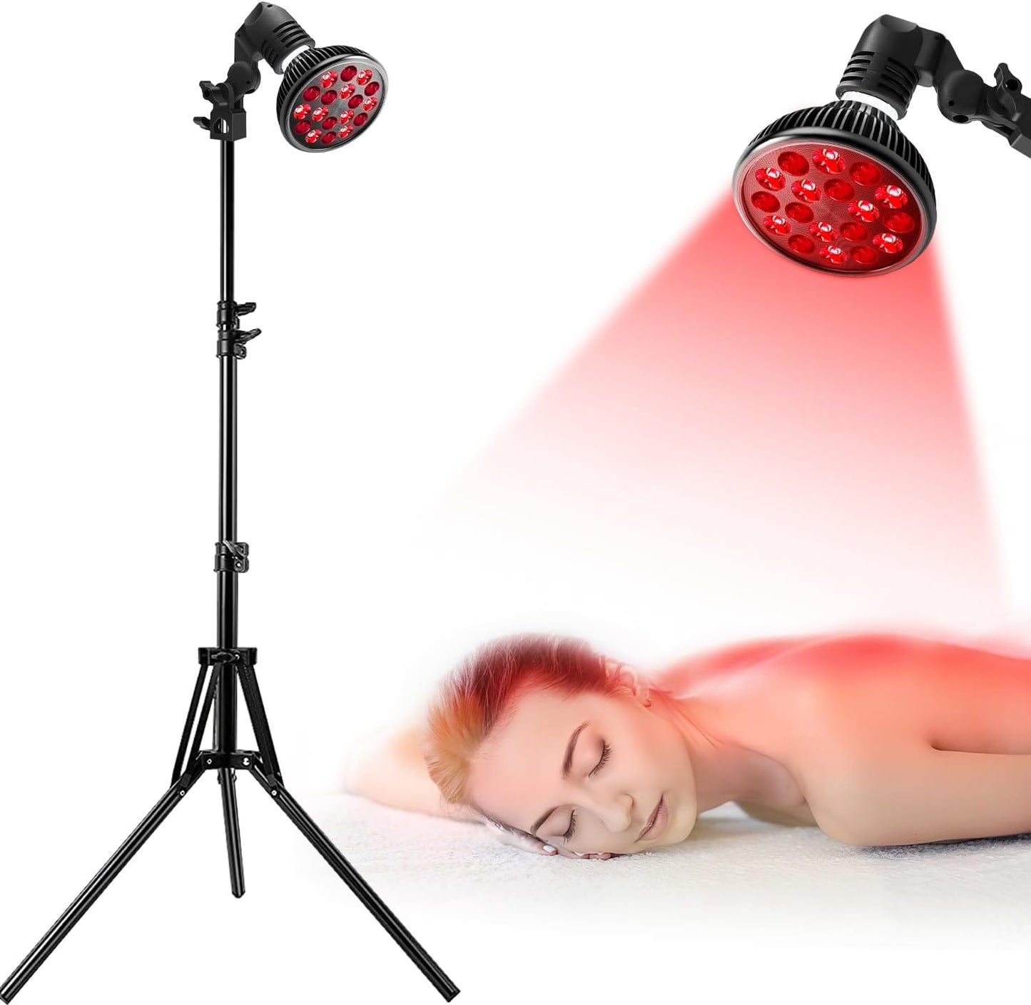 Wolezek Red Light Therapy Lamp with Adjustable Tripod for Home Use
