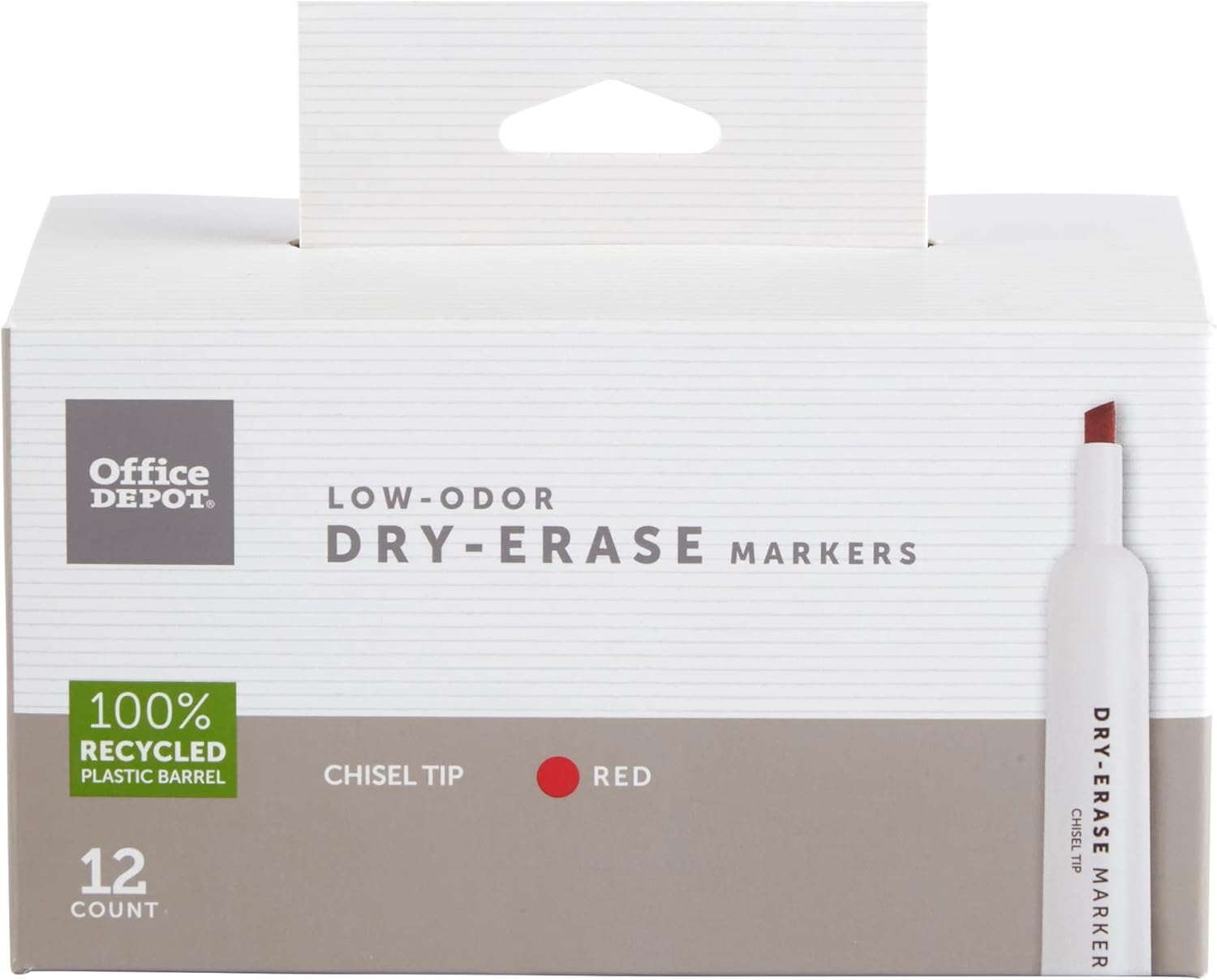 12 Red Eco-Friendly Dry-Erase Markers