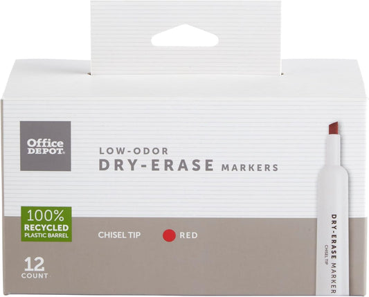 12 Red Eco-Friendly Dry-Erase Markers