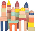 Large Wooden Building Blocks for Toddlers - 48pc Set with Carry Bag