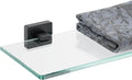 Bathroom Glass Shelf Black 20 by 5 in - Tempered Glass Shower Storage
