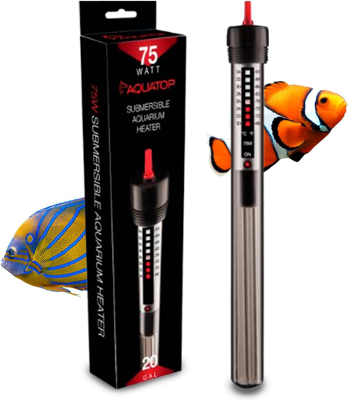 Aquatop 75W Submersible Heater - Perfect for 20 Gallon Tanks!