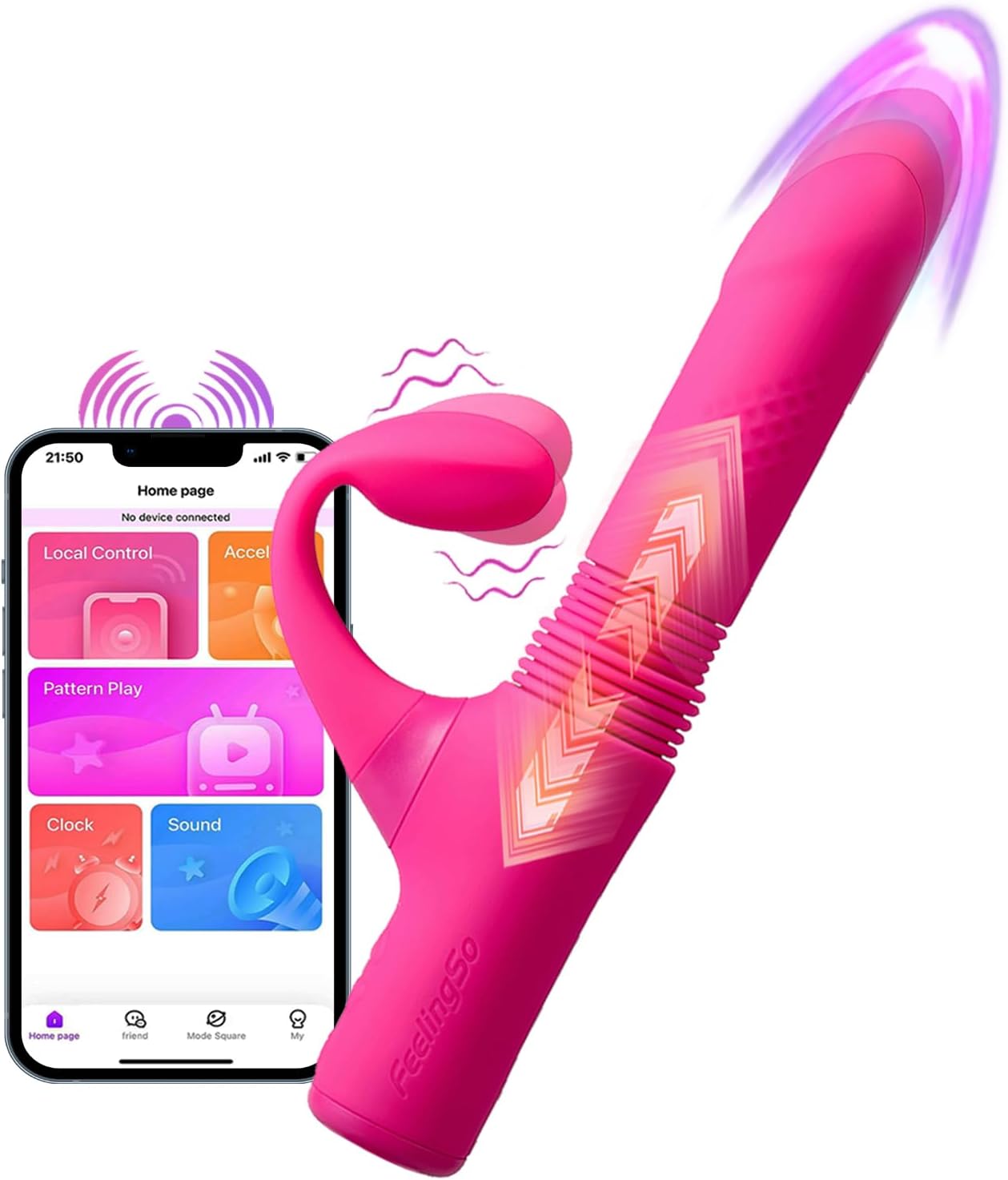 Thrusting Dildo Vibrator for Women with APP Control Features