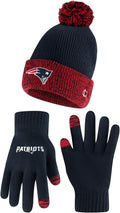 Ultra Game NFL Super Soft Two Tone Winter Beanie and Gloves - Warm Fan