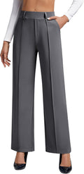 Wide Leg Dress Pants for Women High Waist - Stretchy Work Slacks