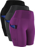 CADMUS Women's High Waist Spandex Yoga Shorts - Secure Pockets Using