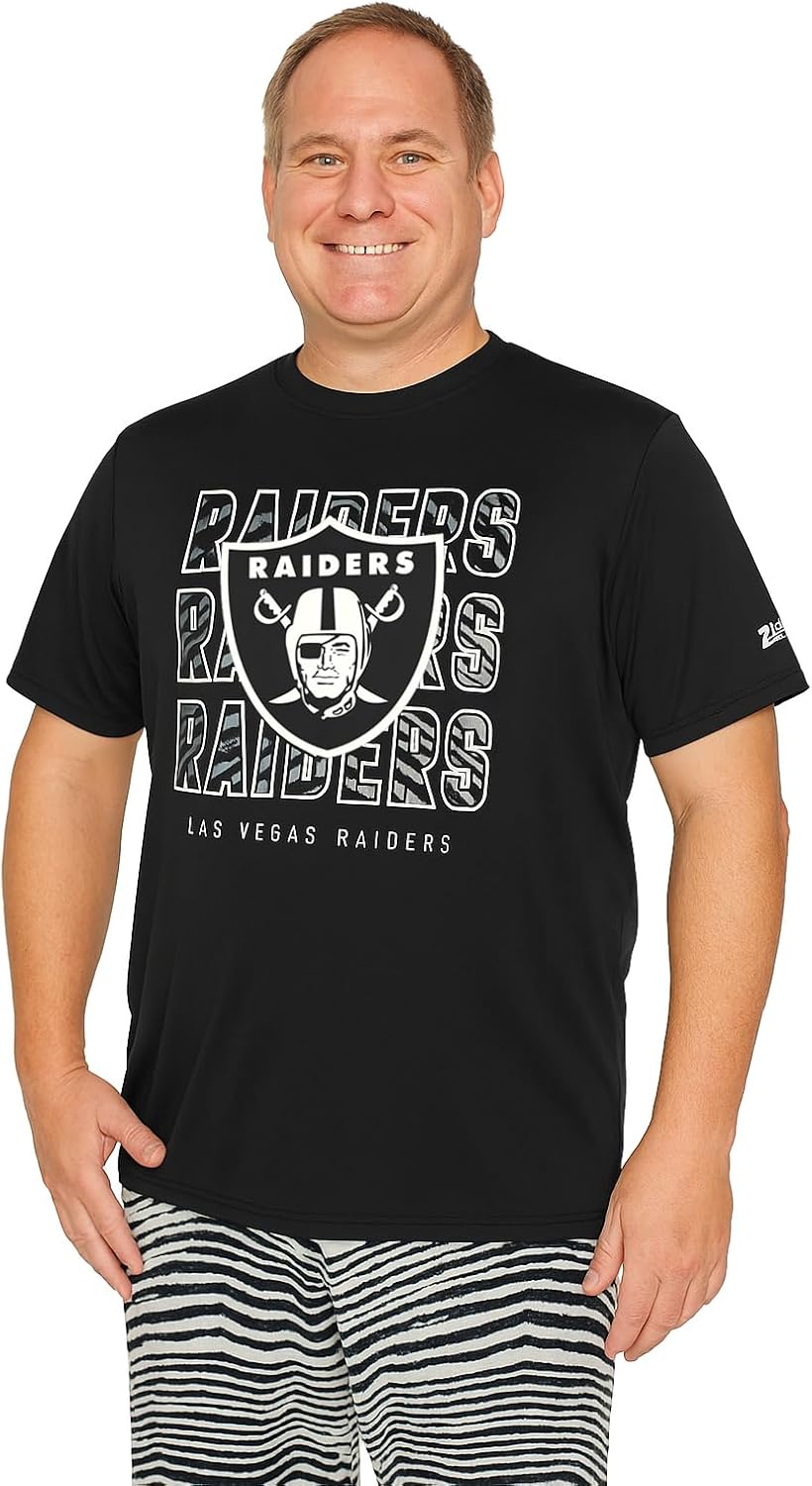 Zubaz NFL Men's Short Sleeve Team Graphic T-Shirt for Fans
