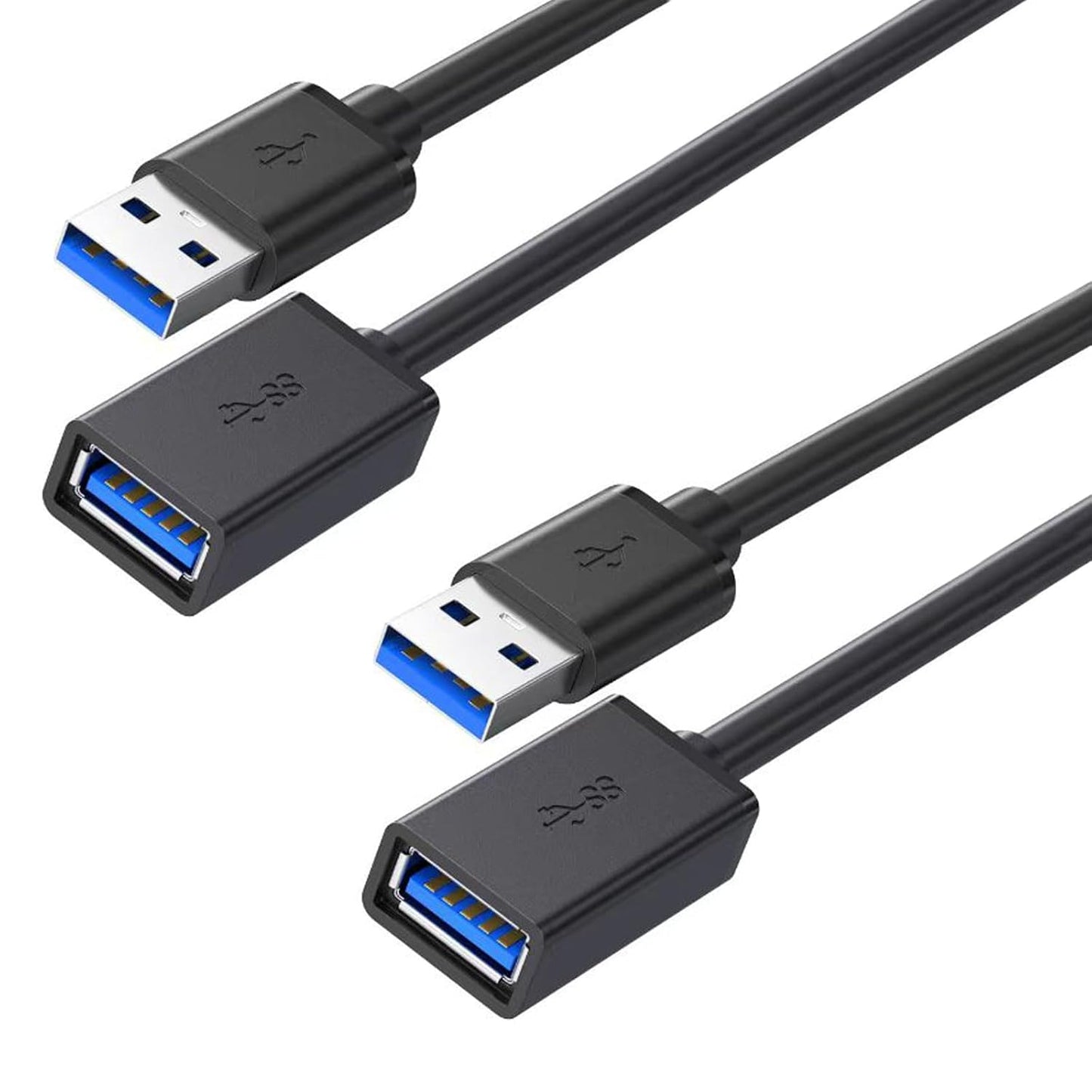 Fast Data Transfer USB 3.0 Ext. Cable - 2 Pack