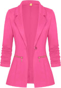 Genhoo Women's Long Sleeve Blazer Open Front Cardigan (Style 6LM9)