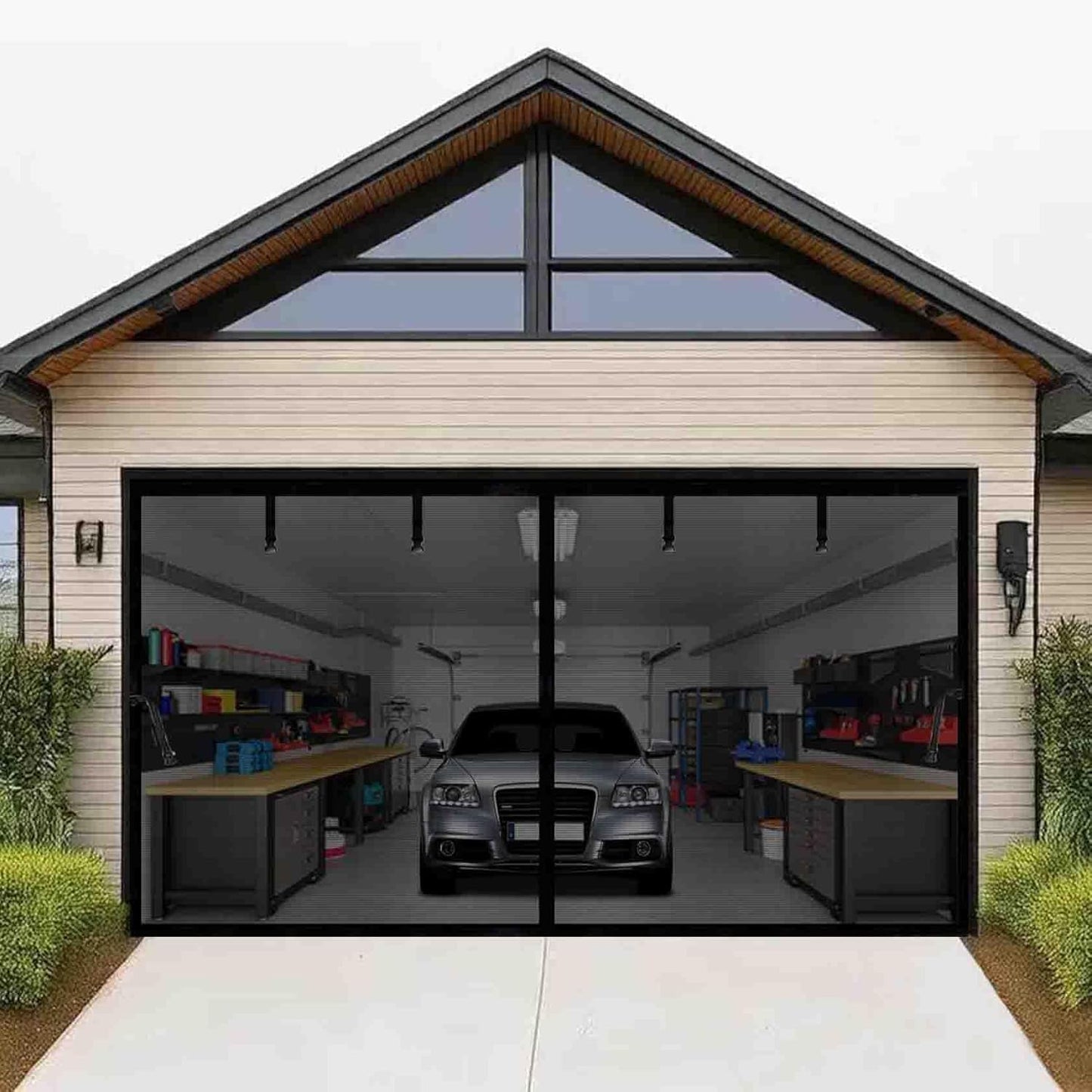 Magnetic Garage Door Screen 14x9ft for Easy Installation and Use