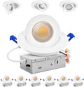 Adetu 4 in Gimbal LED Recessed Lights 5CCT - Adjustable Directional