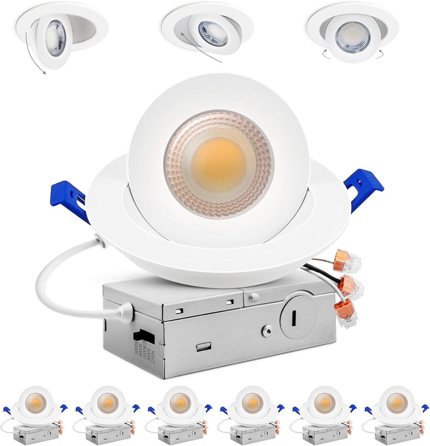 Adetu 4 inch Gimbal LED Recessed Lights with Adjustable Direction