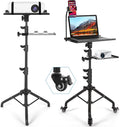 Portable Laptop Tripod on Wheels | Adjustable Height & 2 Shelves by Tossbiss