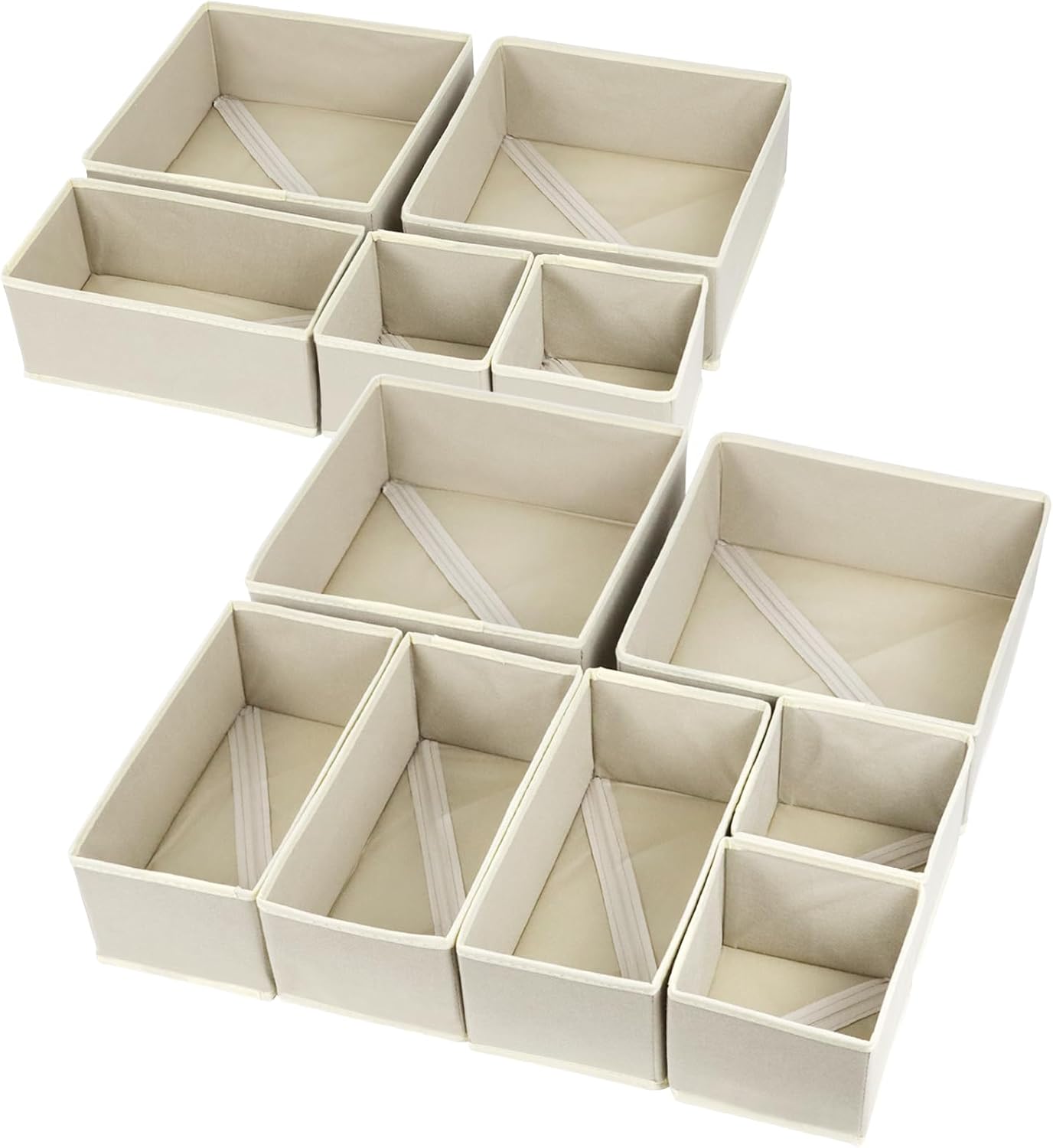 12 Pack Drawer Organizers for Clothing and Home Storage Solutions