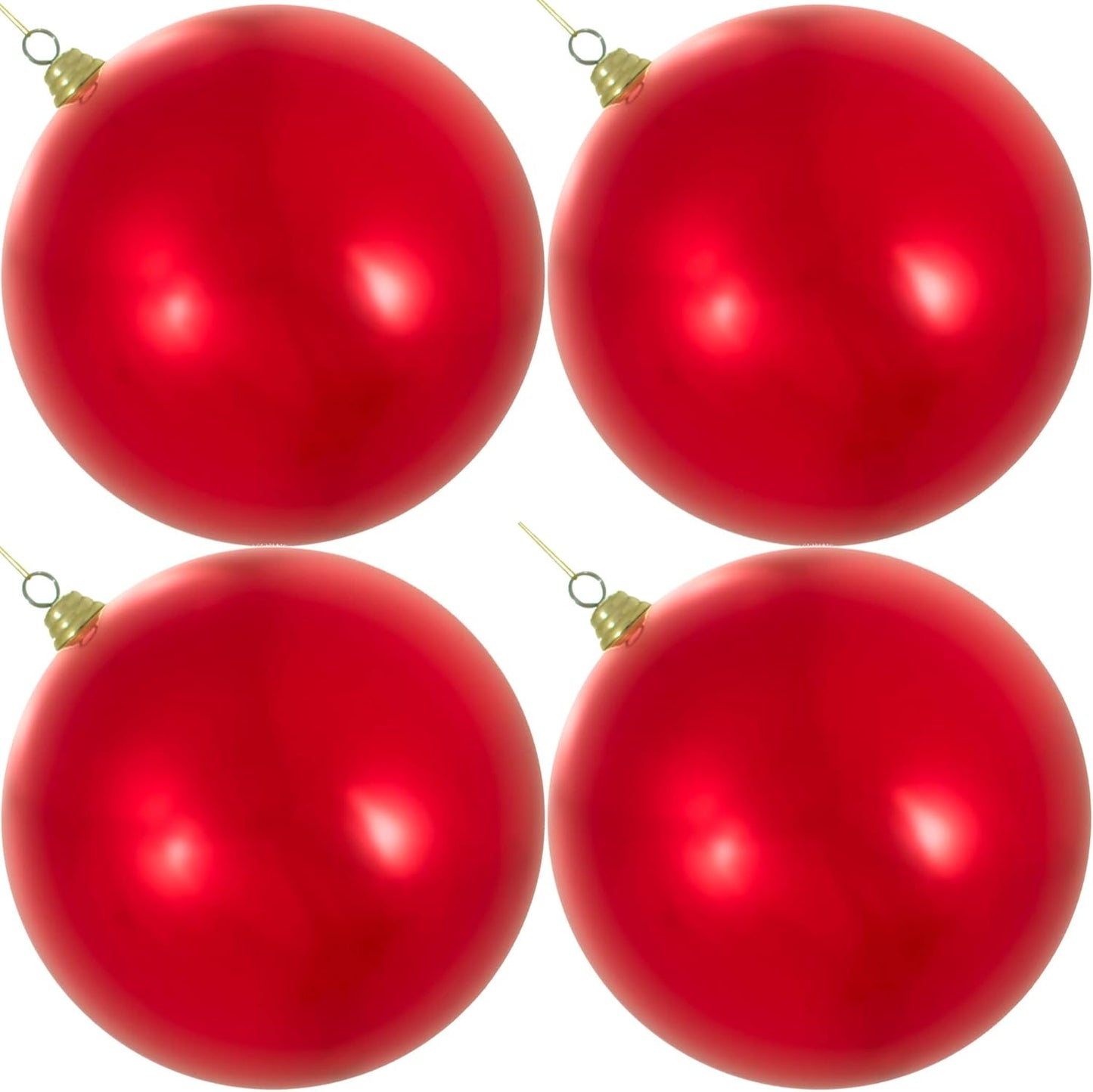 10in Shiny Red Christmas Ball Ornaments for Holiday Decor