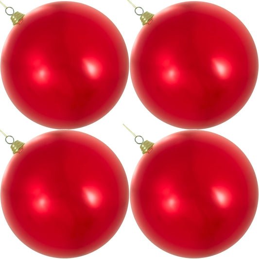 10in Shiny Red Christmas Ball Ornaments for Holiday Decor