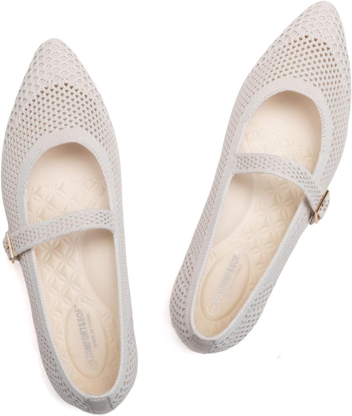 Lightweight Mesh Flats for Women with Adjustable Strap Design